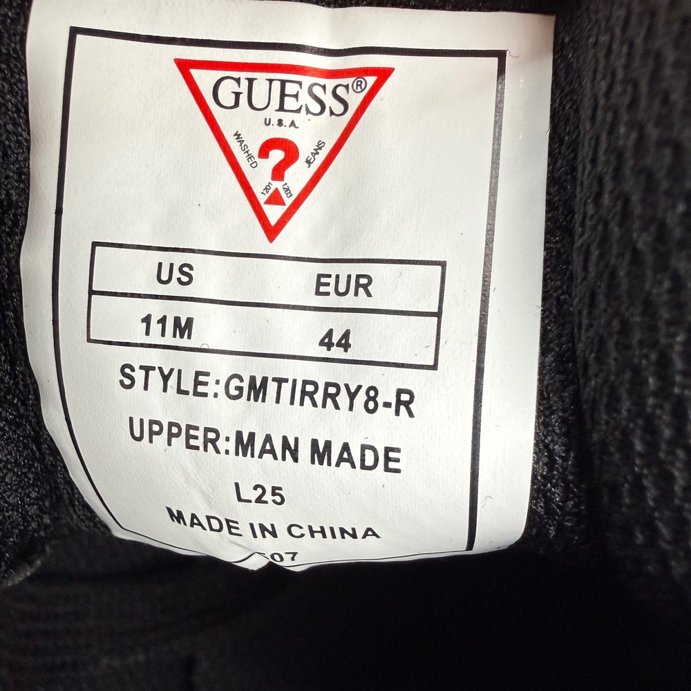 Guess Mens 11 M Tirry Black White Low Top Sneakers Embossed 4G Logo Lace Up New - Picture 7 of 11